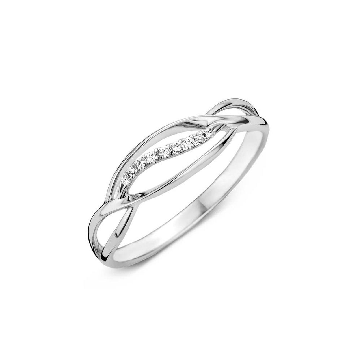 ring in wit goud met 0.04ct briljant
