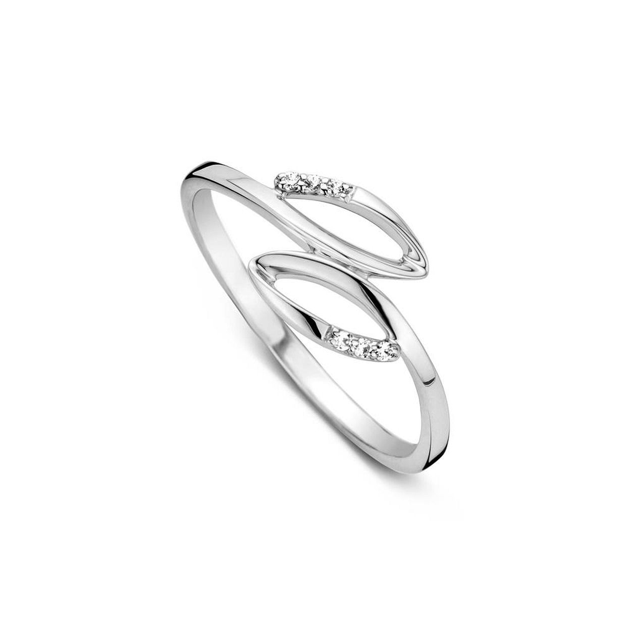 ring in wit goud 18kt met briljant 0.03ct