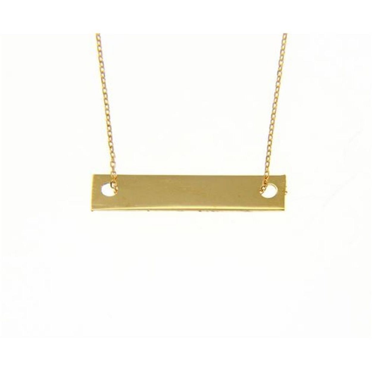 ketting in 18kt goud met gouden plaatje (kan gegraveerd worden)