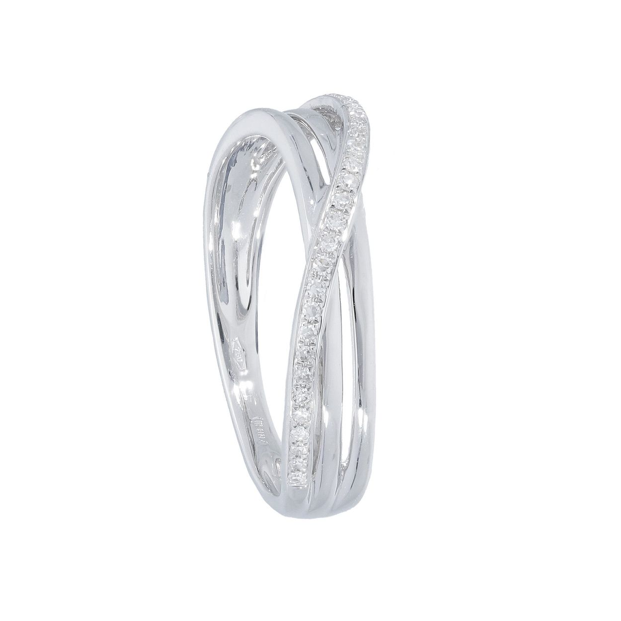 witgouden ring 18kt met 0.10ct diamant