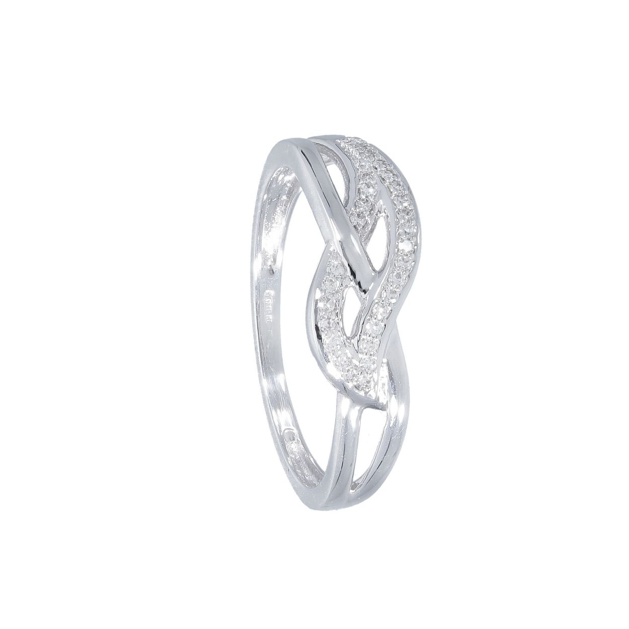 witgouden ring 18kt met 0.13ct diamant