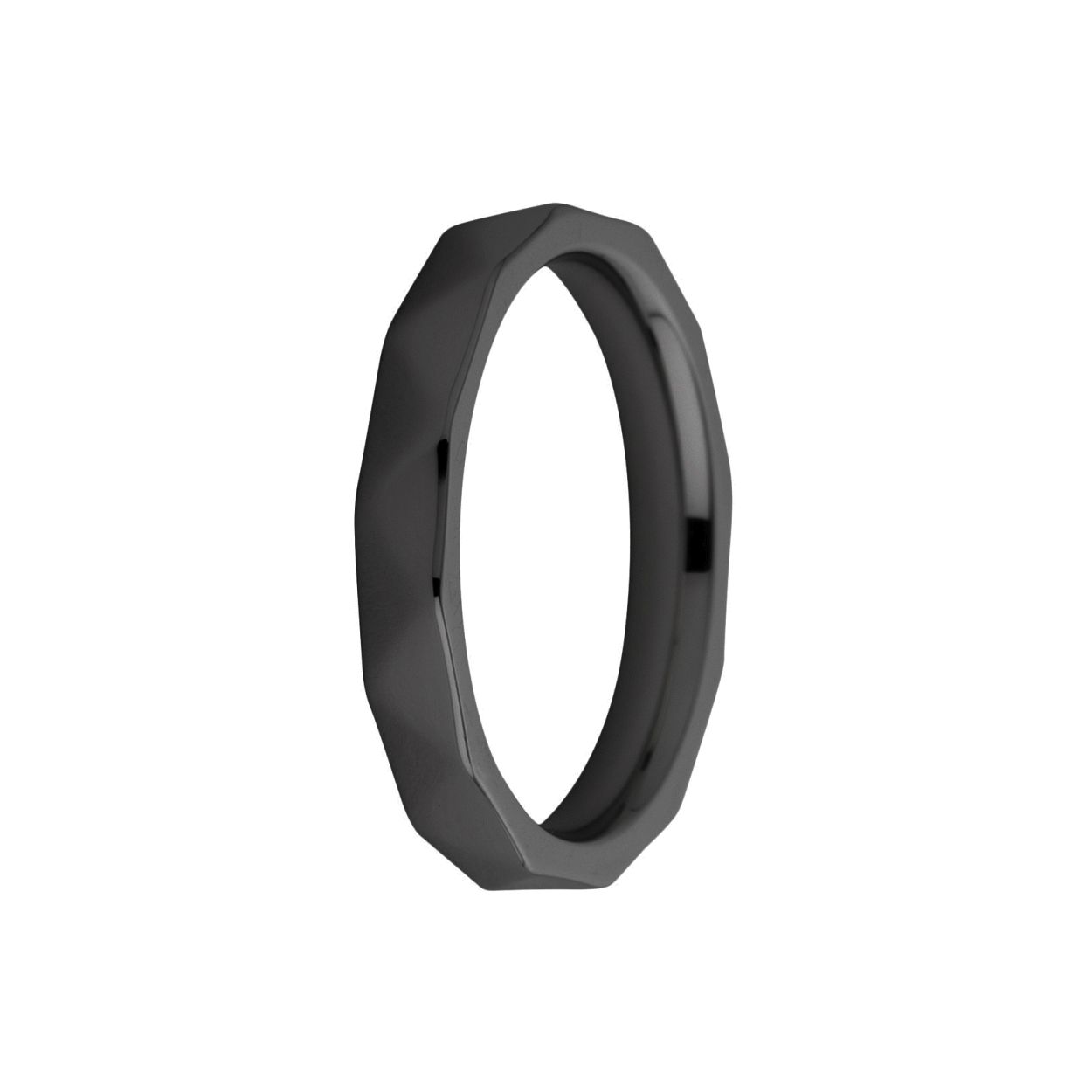 Melano friends sarah facet ring - zwartkleurig - dames - maat 54