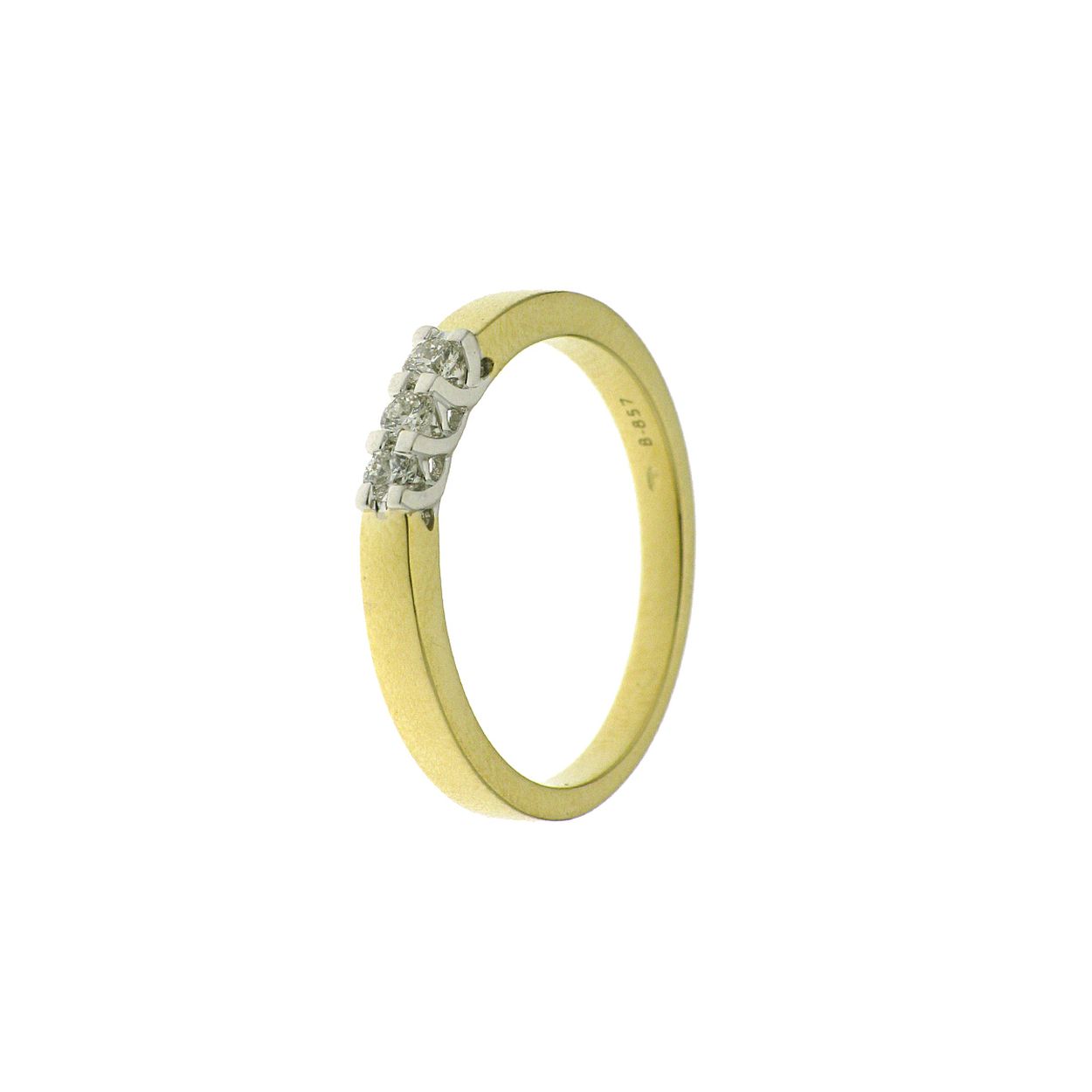 Gouden ring briljant 0.15CT, H/SI,MEMOIRE