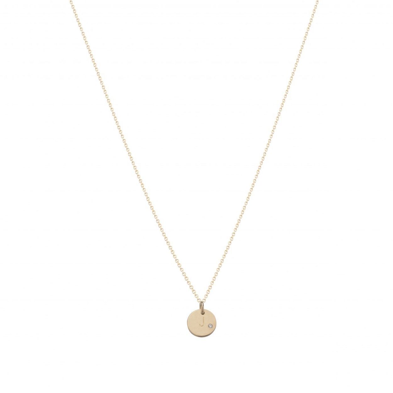 Just franky gouden Collier Coin Diamond

letter kan in winkel gekozen worden 