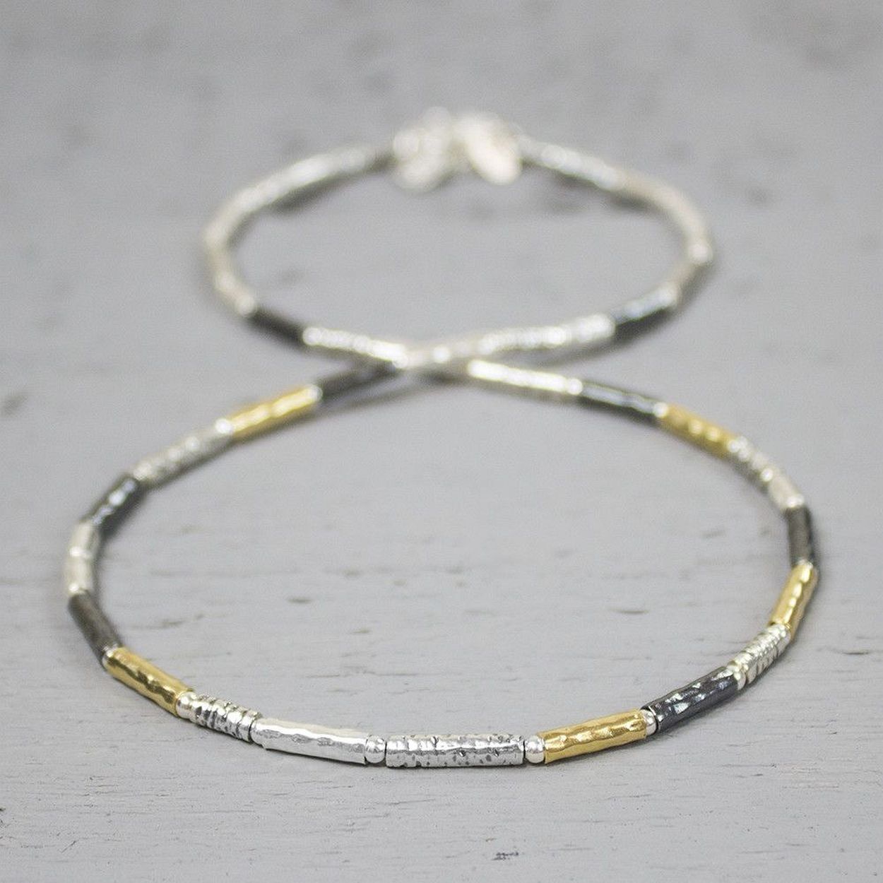 Jeh Jewels collier zilver goldfilled oxy met een lengte van 42cm