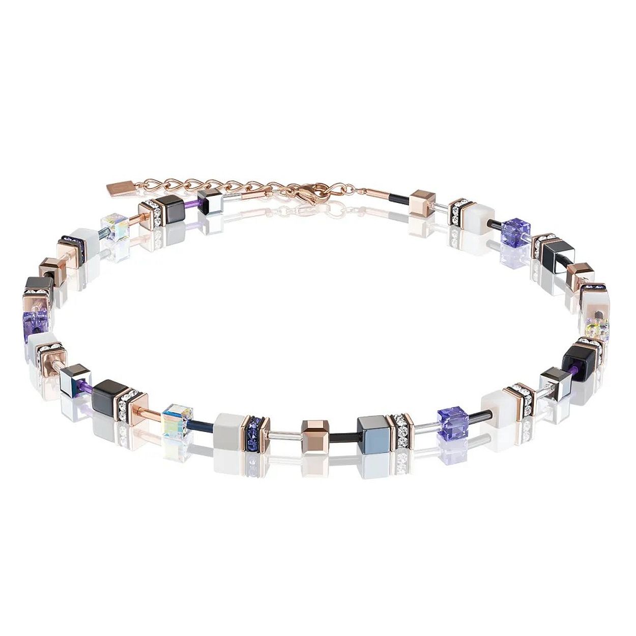 Coeur de lion edelstaal Collier Purple 4013/10-0800