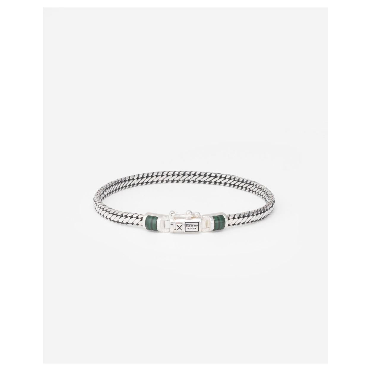 J101MA E+ - Ben Mini Gemstone Armband Zilver Malachite