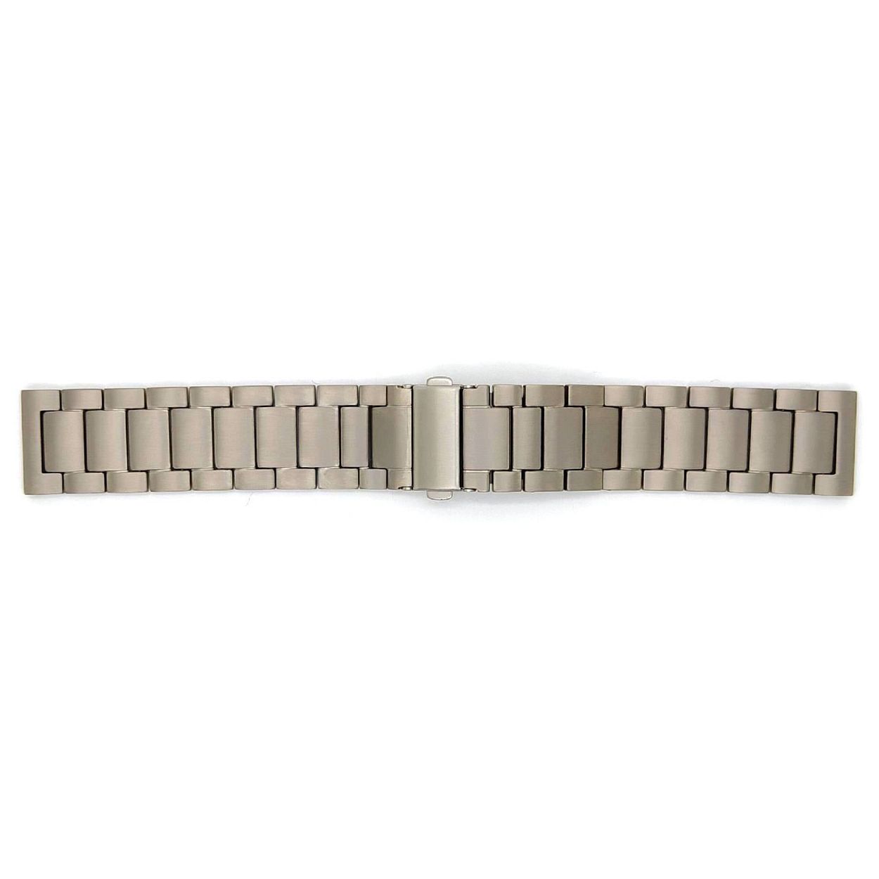 Massieve titanium horlogeband met penverbinding. Ook de vouwsluiting is gemaakt van het anti alergische en extreem lichte titanium. Uitgevoerd in de typische licht grijze titanium kleur.

Origineel gemaakt voor Samsung en Huawei smartwatches maar ook aan andere horloges te dragen die waaraan je normaal een stalen of lederen horlogeband zou dragen.