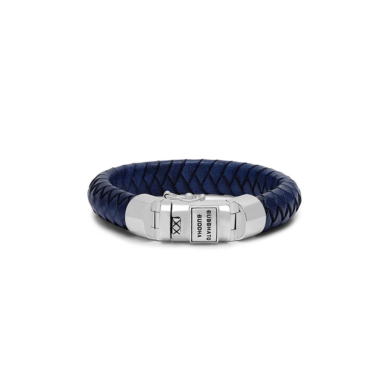 Buddha to Buddha - Ben Leather Bracelet Navy, Zilver/Lederen Armband Navy Blauw 544BU E Maat: 19cm - 001J055448305