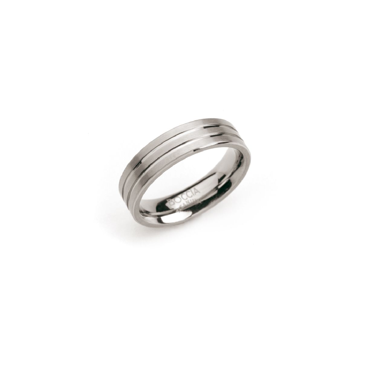 Dit is een ring van het merk Boccia Titanium