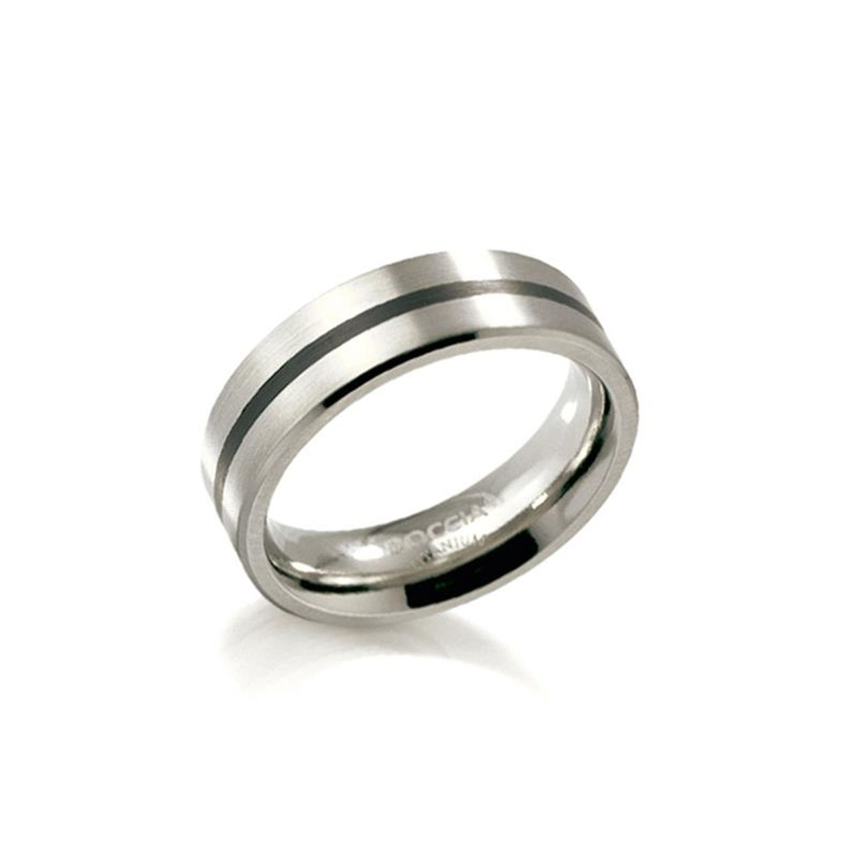 Titanium ring met zwart keramiek Mt 18.75