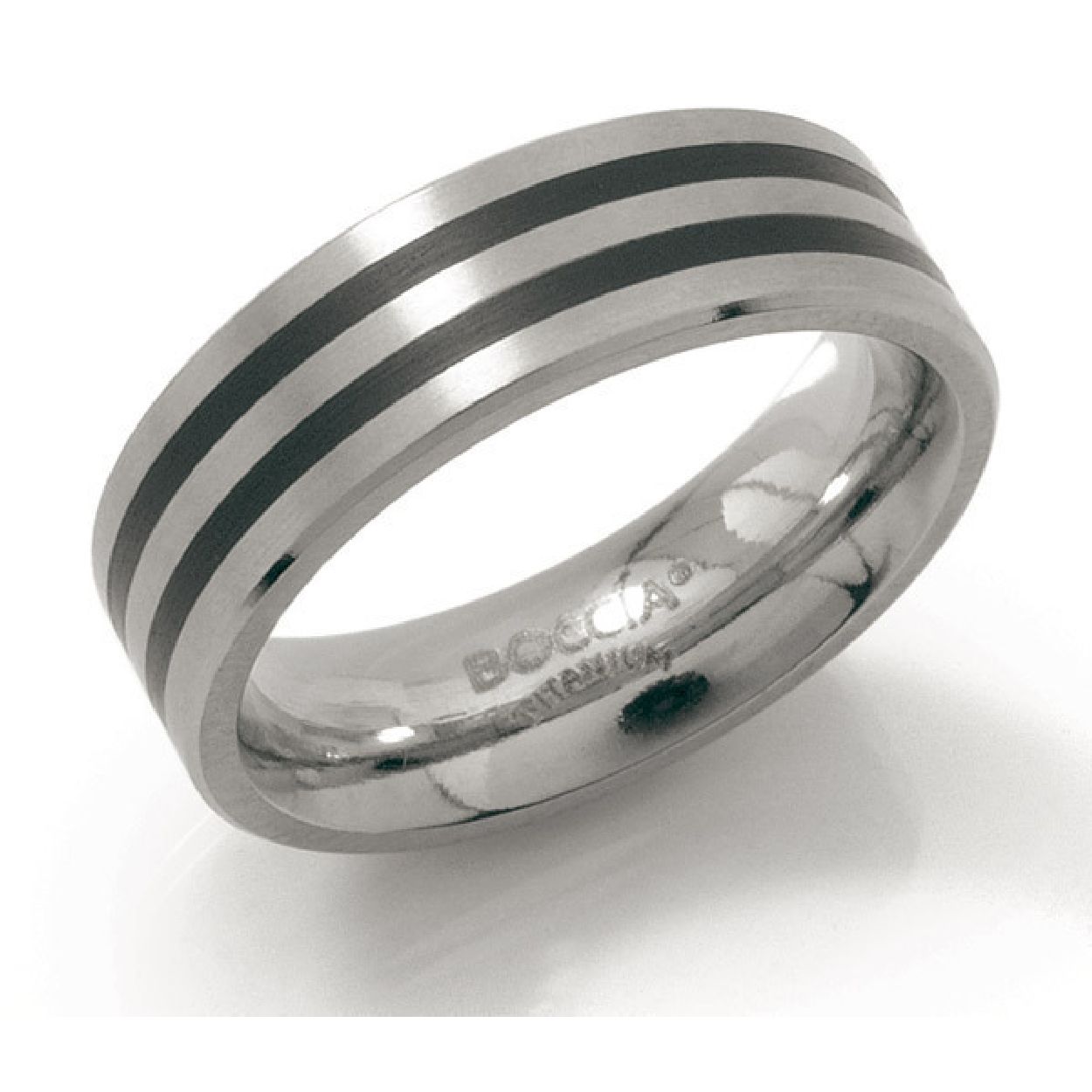 Dit is een ring van het merk Boccia Titanium