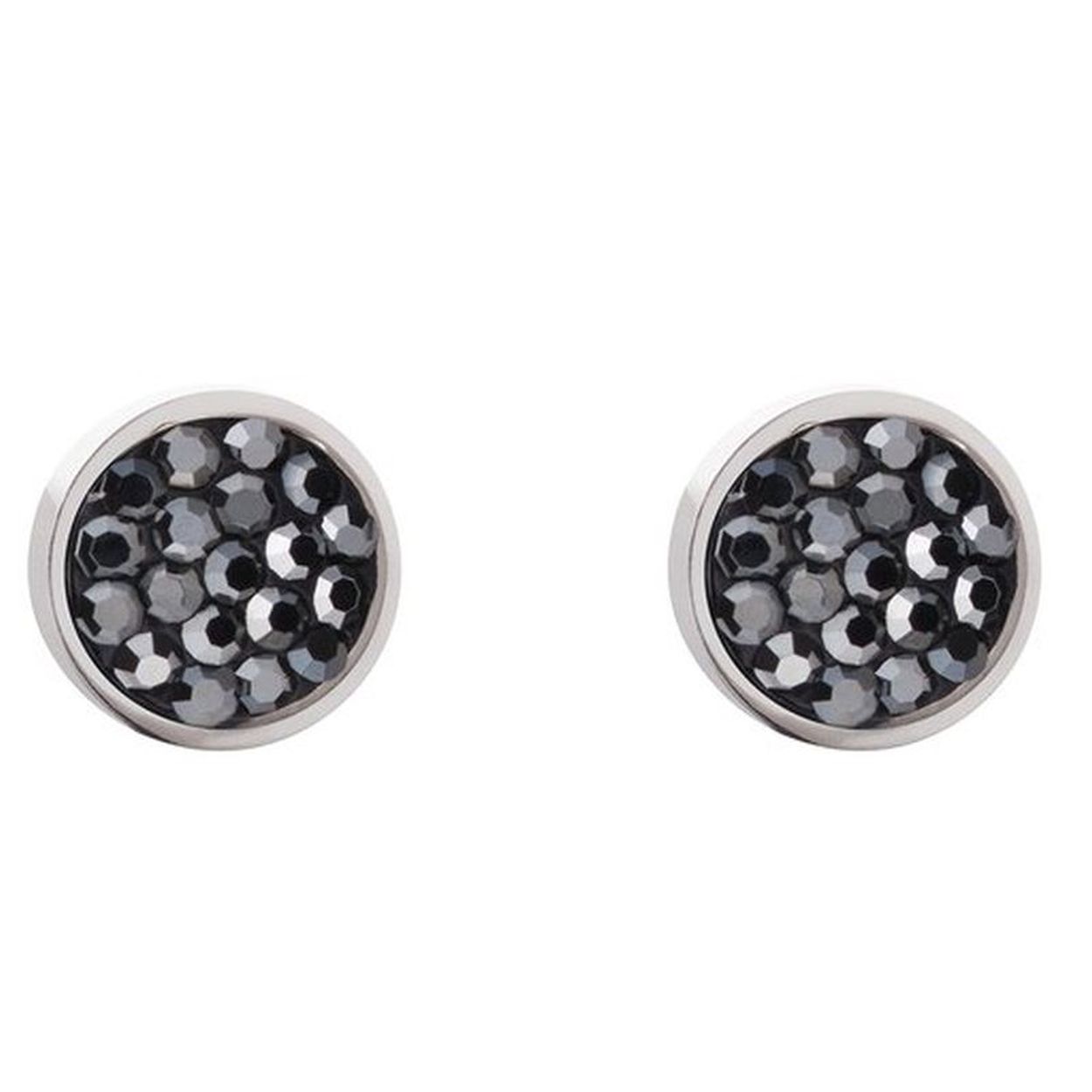 Oorstekers van het merk Coeur de Lion. Dit sieraad bevat Swarovski kristallen in de kleur antraciet