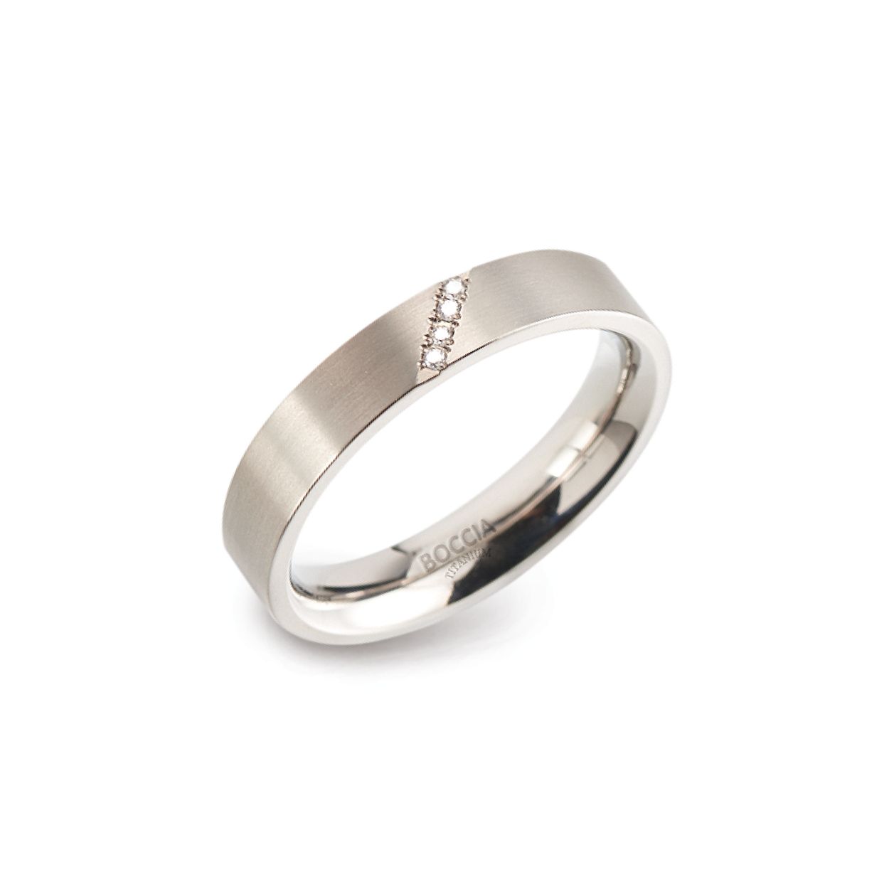Dit is een ring van het merk Boccia Titanium