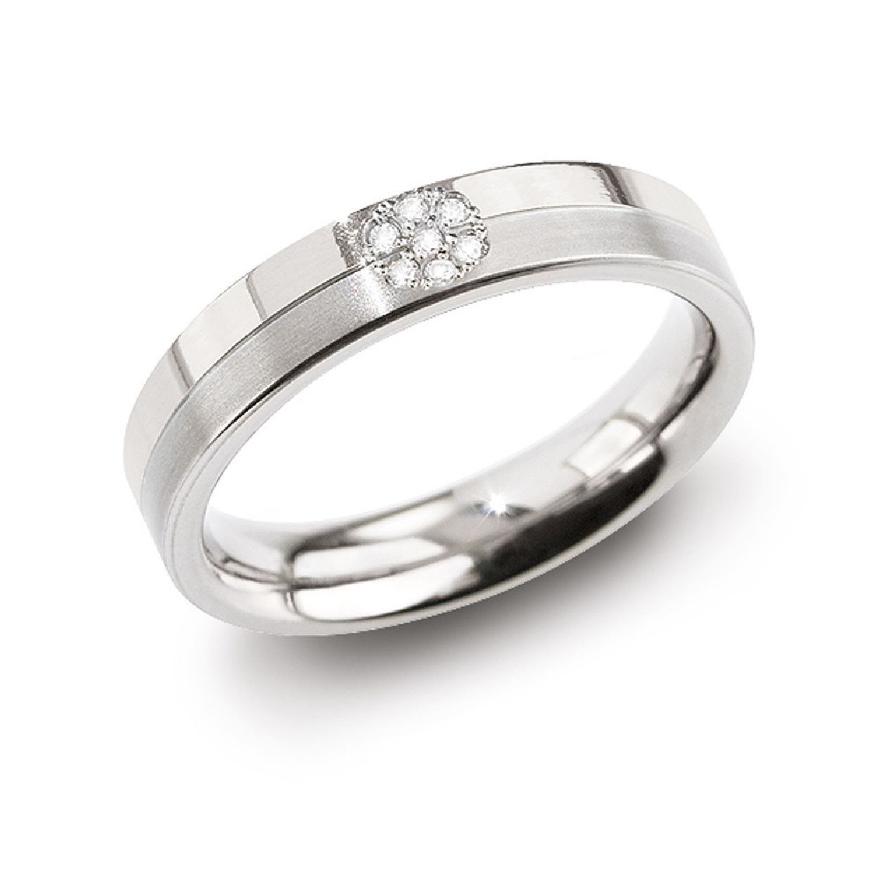 Dit is een ring van het merk Boccia Titanium