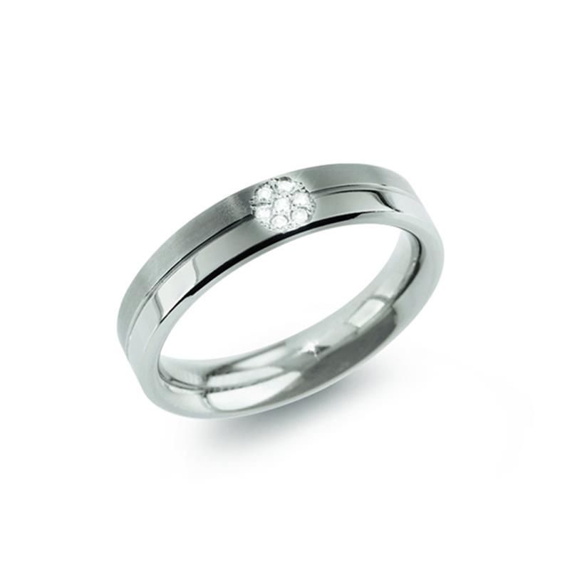 Dit is een ring van het merk Boccia Titanium