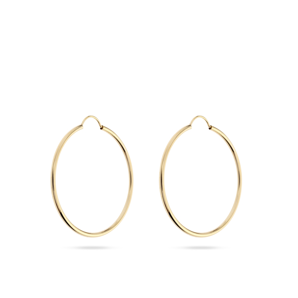 Dit zijn creolen van het merk Swing Jewels. De kleur van het sieraad is geelgoud.