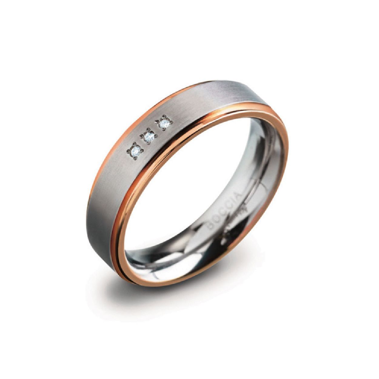Dit is een ring van het merk Boccia Titanium