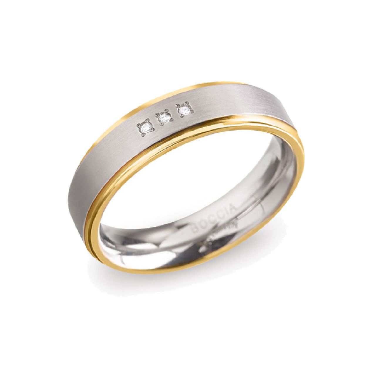 Dit is een ring van het merk Boccia Titanium
