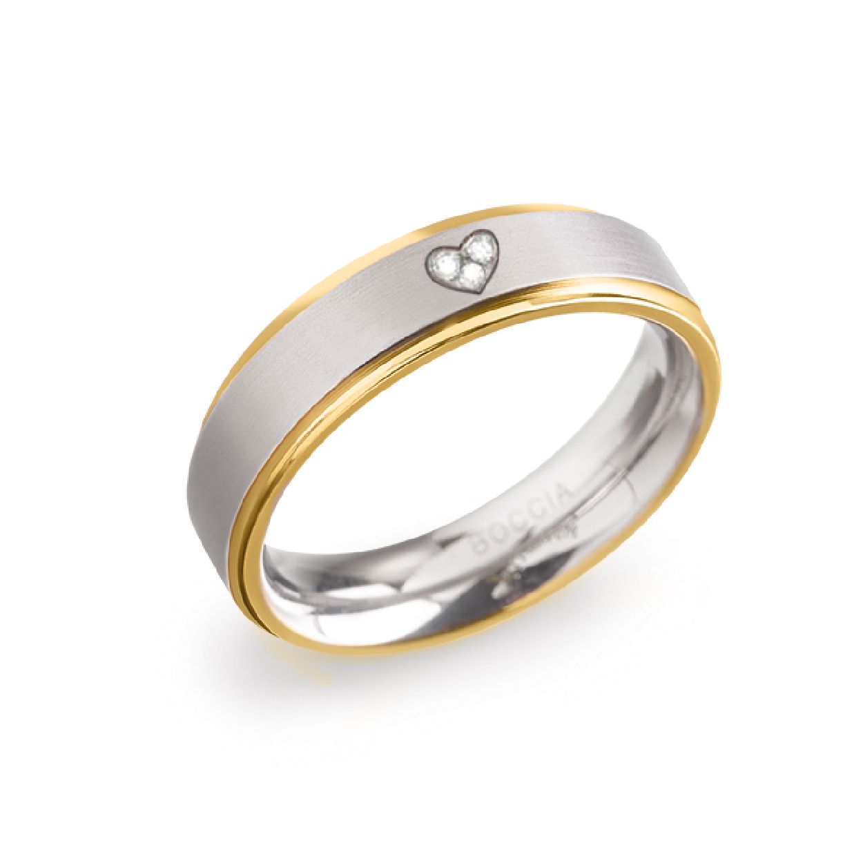 Dit is een ring van het merk Boccia Titanium