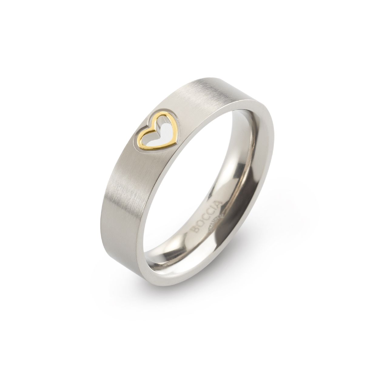 Dit is een ring van het merk Boccia Titanium