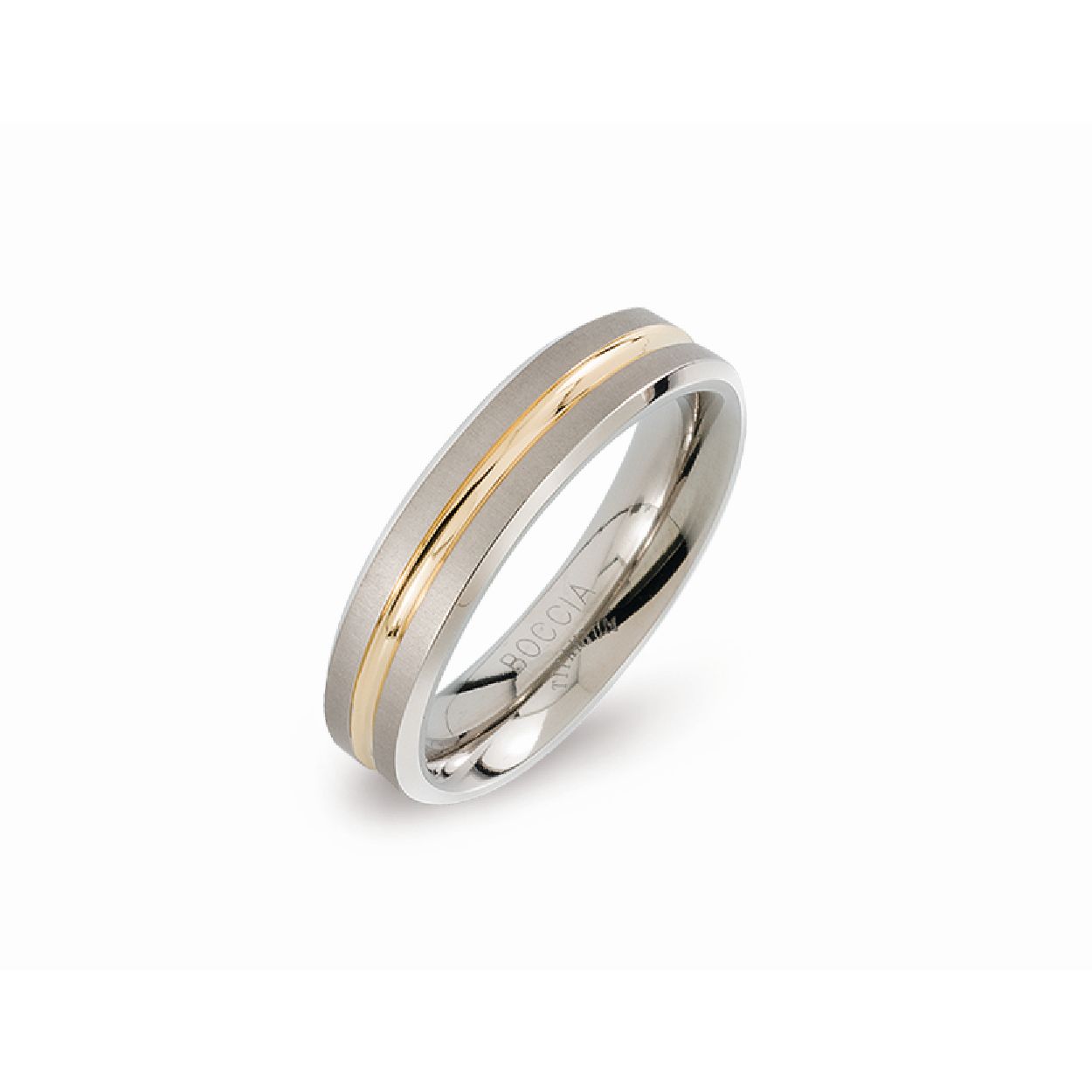 Dit is een ring van het merk Boccia Titanium