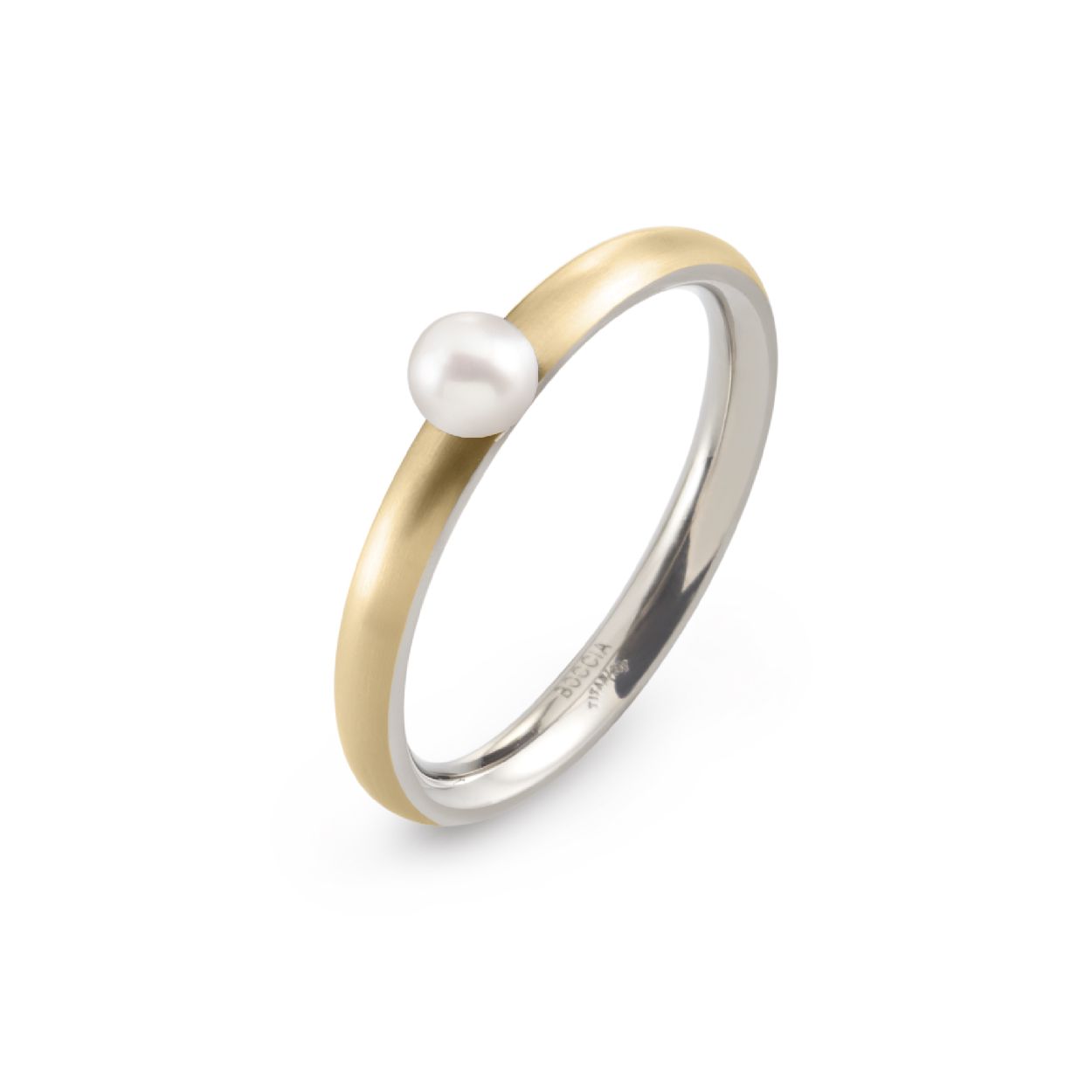 Boccia Titanium 0145-02
Deze goudkleurige titanium ring van Boccia Titanium is gematteerd en 2,5mm breed. De zoetwaterparel bovenop de ring zorgt voor een klassieke uitstraling.


