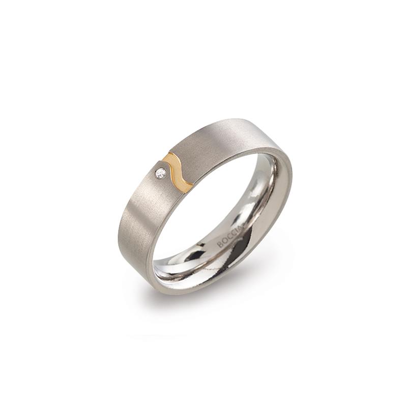 Dit is een ring van het merk Boccia Titanium