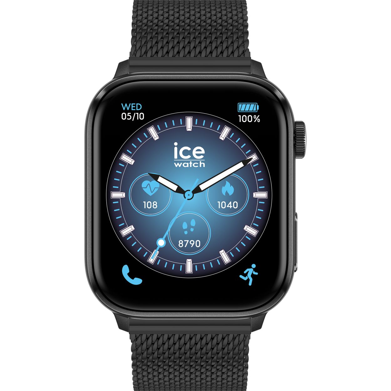 Black Milanese

Ontdek de nieuwste toevoeging aan het Ice-Watch connected assortiment: de ICE smart 3.0. Het heeft een modern ontwerp met een compacter 1,78 AMOLED-scherm, dat comfort, leesbaarheid en helderheid garandeert! Er zijn een aantal extra functies toegevoegd aan de vorige versie, waaronder GPS-integratie en compatibiliteit met de Strava-applicatie. Wat gezondheid betreft, houdt het nog steeds de essentiële monitoring bij. De ICE smart 3.0 biedt ook de functionaliteit ICE call (In Case of Emergency), waarmee je een van je contacten direct kunt bellen via noodoproepen.