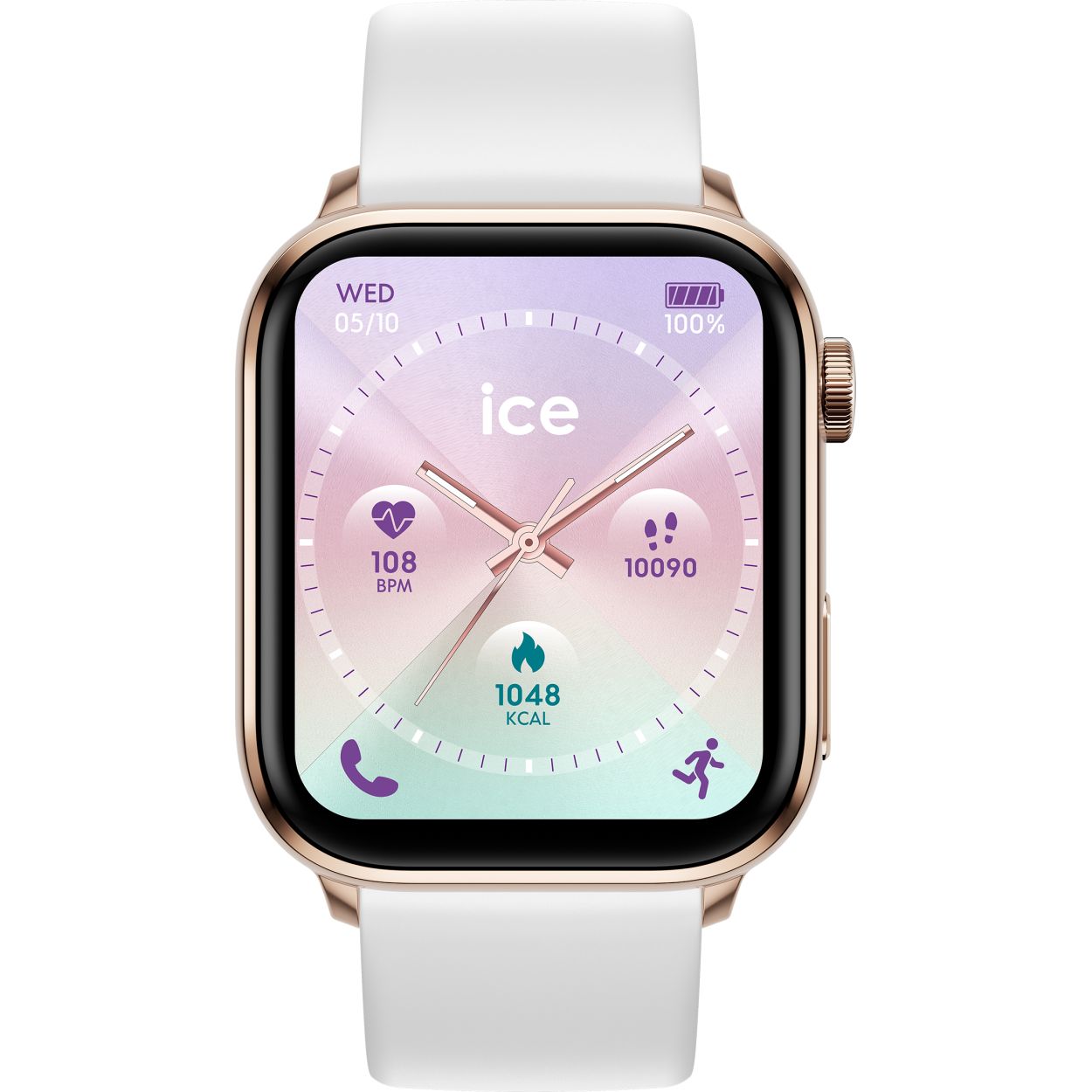 Rose-Gold White

Ontdek de nieuwste toevoeging aan het Ice-Watch connected assortiment: de ICE smart 3.0. Het heeft een modern ontwerp met een compacter 1,78 AMOLED-scherm, dat comfort, leesbaarheid en helderheid garandeert! Er zijn een aantal extra functies toegevoegd aan de vorige versie, waaronder GPS-integratie en compatibiliteit met de Strava-applicatie. Wat gezondheid betreft, houdt het nog steeds de essentiële monitoring bij. De ICE smart 3.0 biedt ook de functionaliteit ICE call (In Case of Emergency), waarmee je een van je contacten direct kunt bellen via noodoproepen.