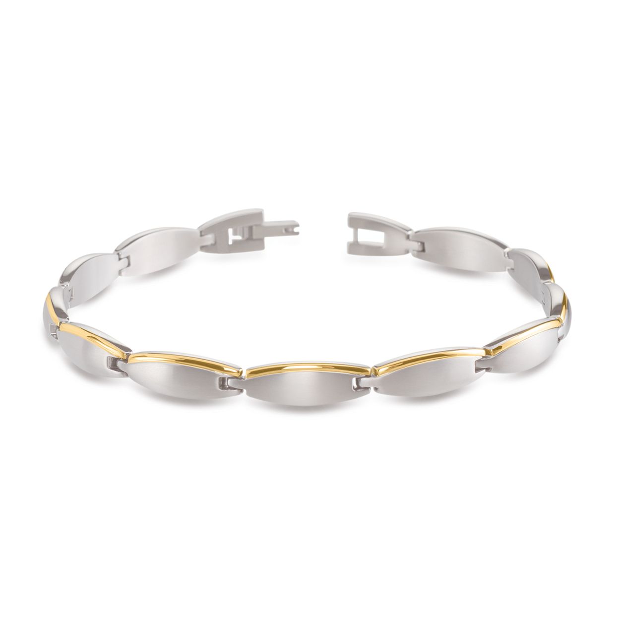 Boccia Titanium 03031-02
Deze gematteerde damesarmband van Boccia Titanium heeft goudkleurige en glanzende accenten. De armband is 21cm lang.