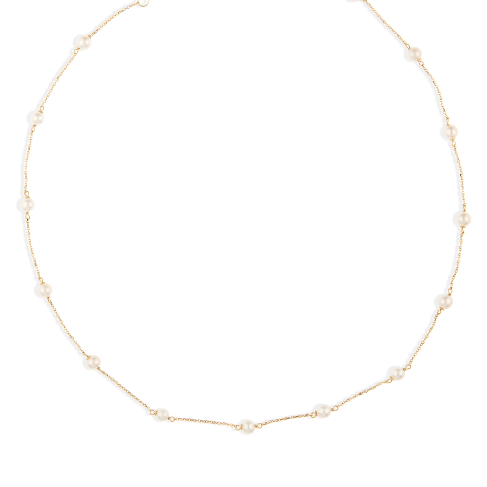 Dit is een collier van het merk Swing Jewels. De kleur van het sieraad is geelgoud. Dit sieraad bevat de edelsteen: zoetwater parel. De kleur van deze edelsteen is: wit.