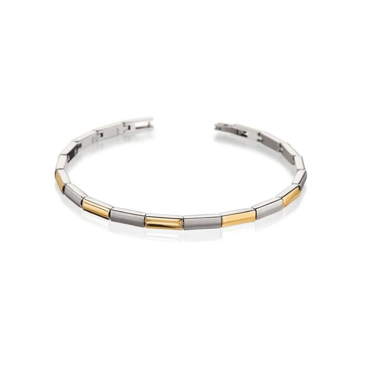 titanium armband bicolor gold-plated. wanneer de armband te groot voor uw pols dan kunnen we deze inkorten.