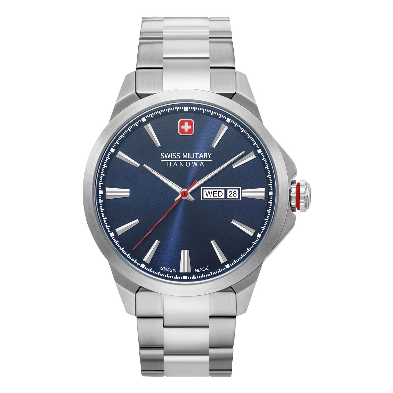 Dit Swiss Military Hanowa horloge heeft een Roestvrijstaal kast met een diameter van 45 mm en is voorzien van een metalen band. In de kast bevindt zich een Ronda kwaliteitsuurwerk en is afgewerkt met Saffierglas.

Het horloge is 10ATM. Dit betekent dat het horloge geschikt is om mee te zwemmen. Verder wordt het horloge geleverd met 3 jaar garantie.