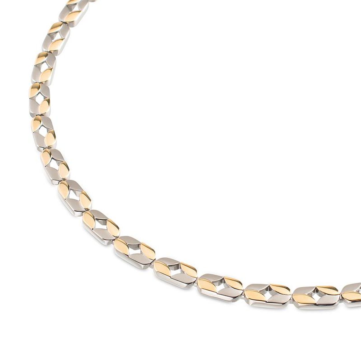 Bicollor schakel collier 45cm
