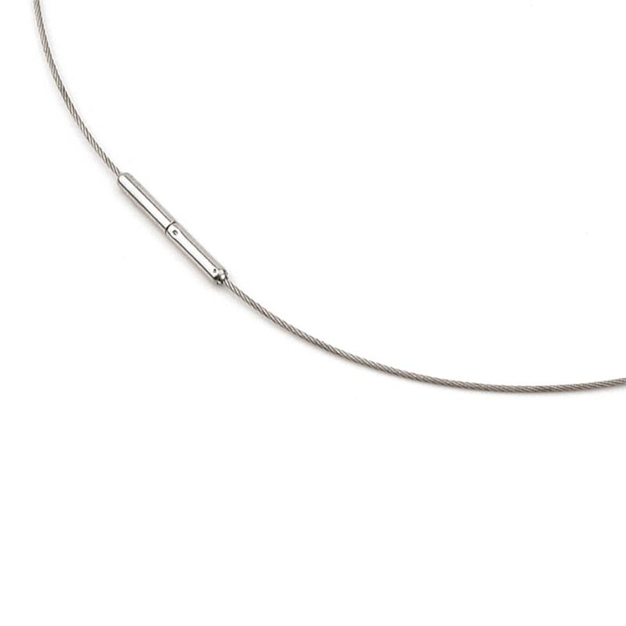 Stalen spang collier 45cm met bajonet sluiting van titanium