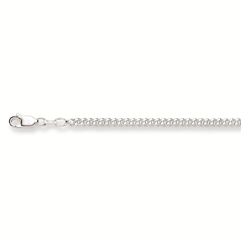 Zilveren Lengte Collier met een Gourmet schakel van 3mm breedte en 45cm lengte voorzien van een karabijnsluiting