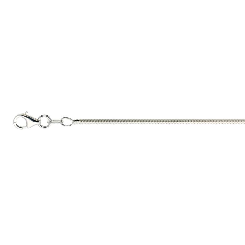 Zilveren Vierkante Slang Collier 42cm