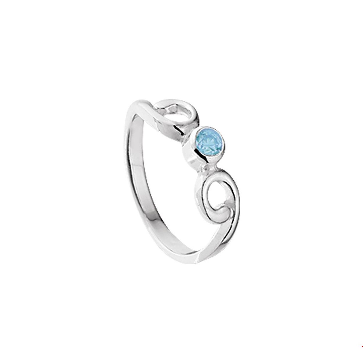 Zilveren Ring met Blauwe Zirkonia