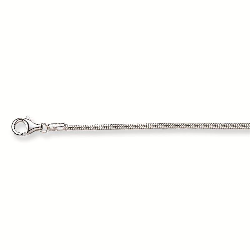 Zilver Gerhodineerd Slang Collier 42cm 