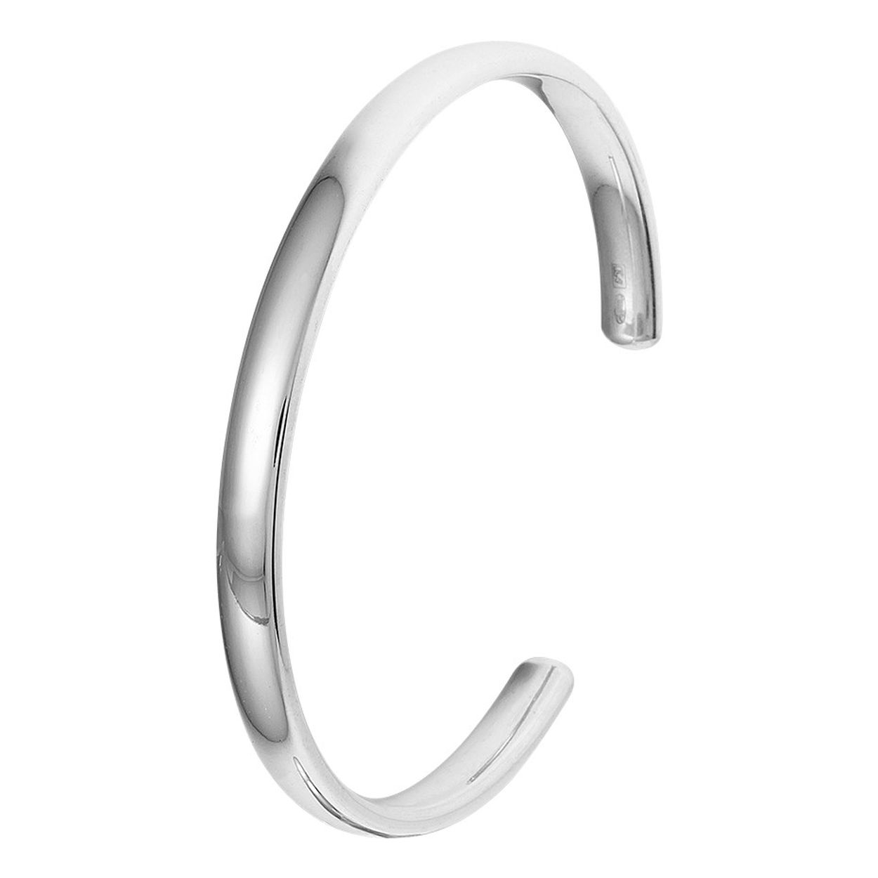 925 zilveren spang armband met een binnendiameter van 61mm.