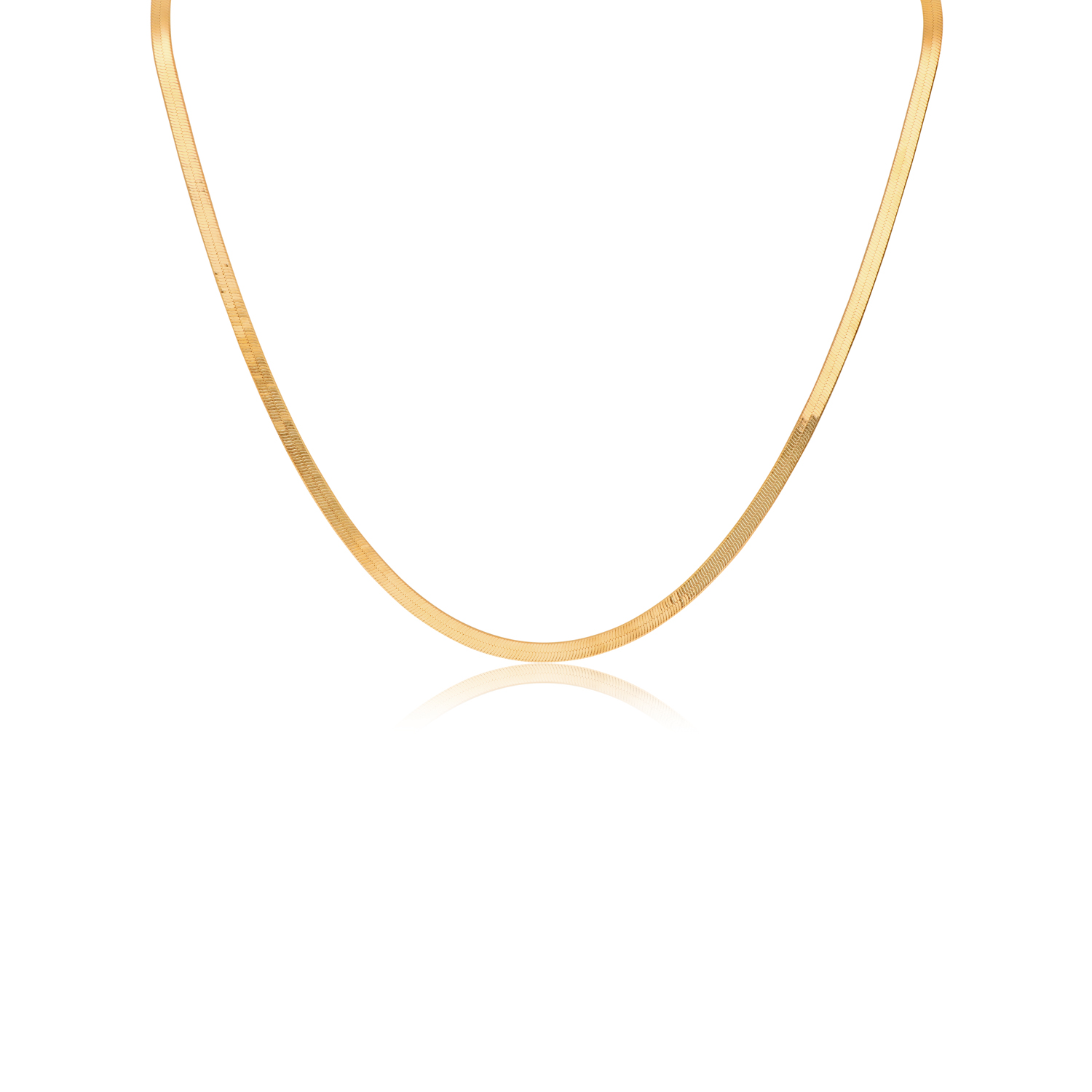 Zilver verguld collier 3mm plat gourmet geslepen