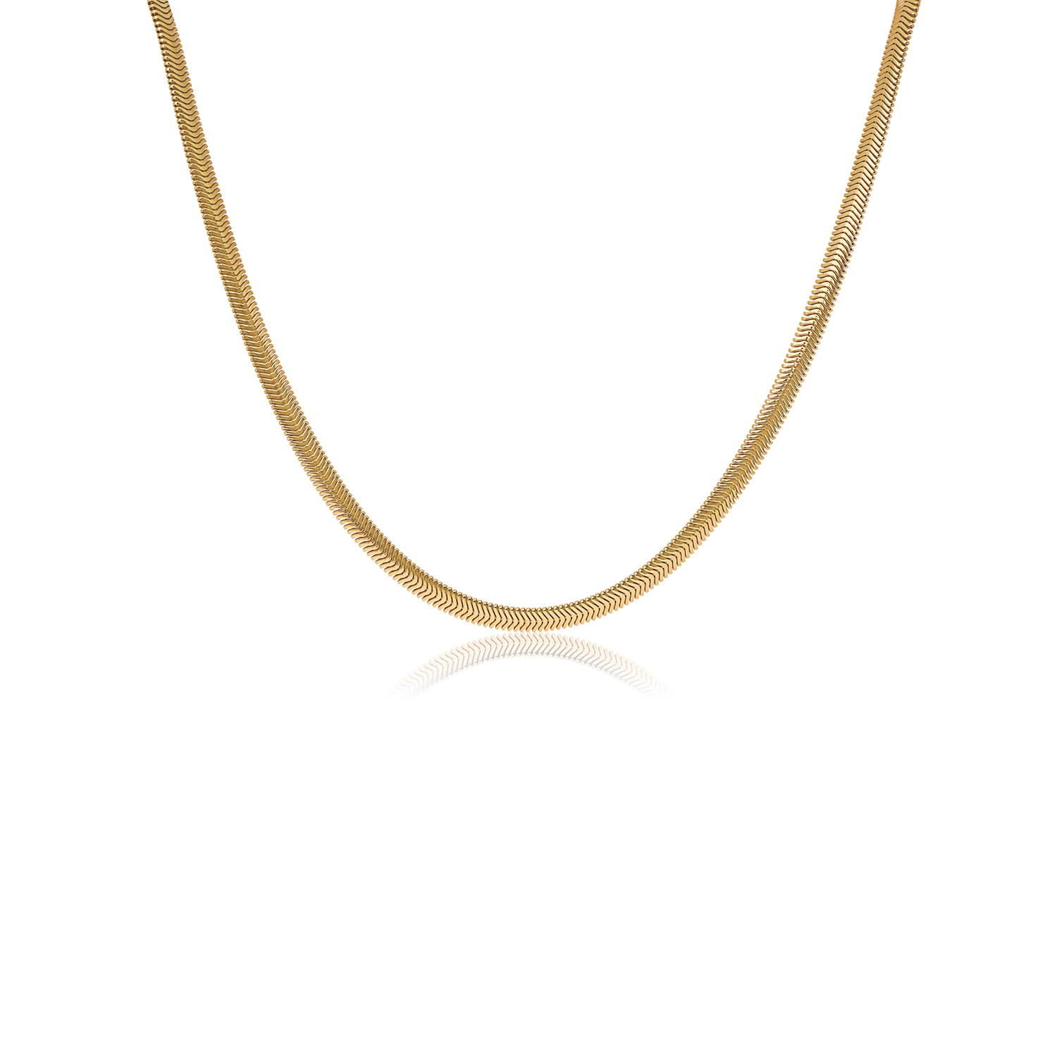Ziilver verguld collier gewalste slang
