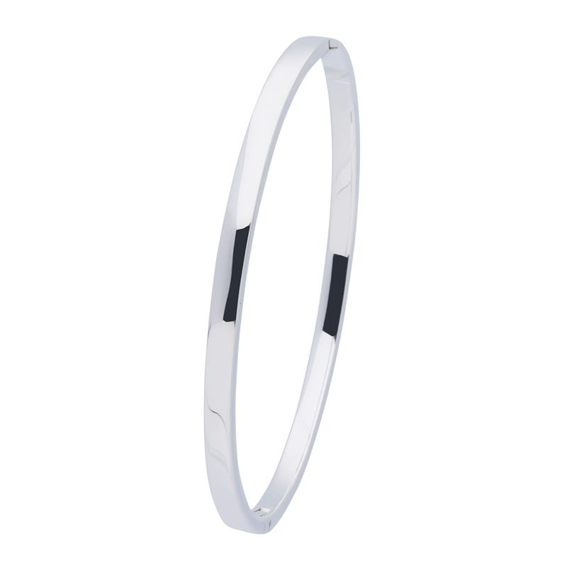 Bangle 4mm, massief, gepolijst en vierkant