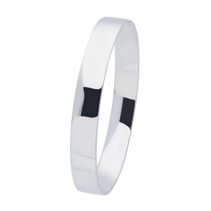 BANGLE 10MM - ZILVER - 60MM - MASSIEF - VIERKANT - 41,0