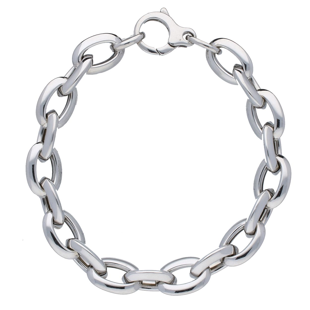 Gerodineerd zilveren schakelarmband in ankerschakel