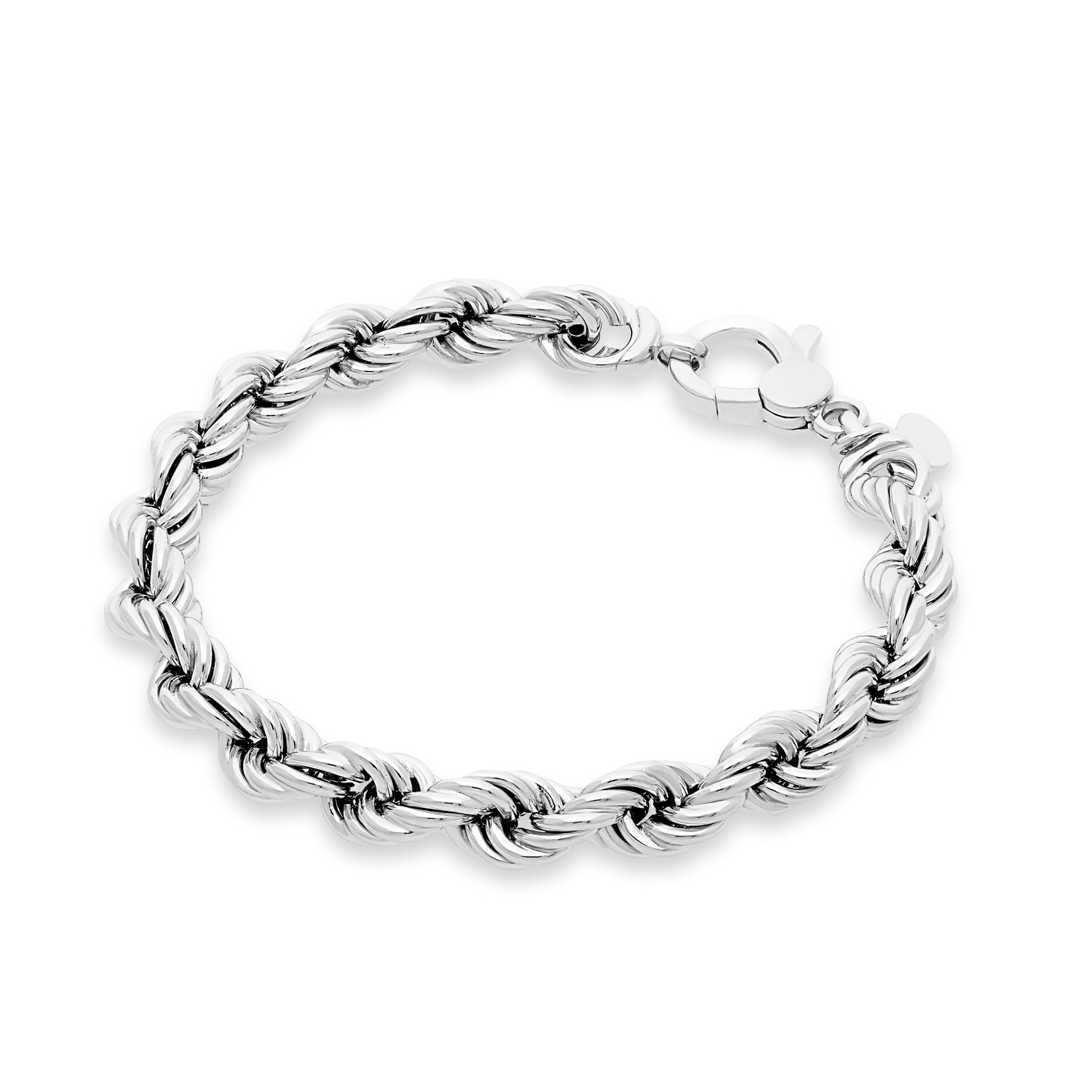Zilveren armband in koord schakel