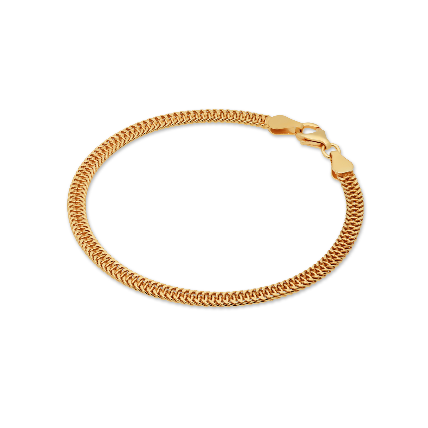 Zilver Verguld Dubbel Gourmet Armband