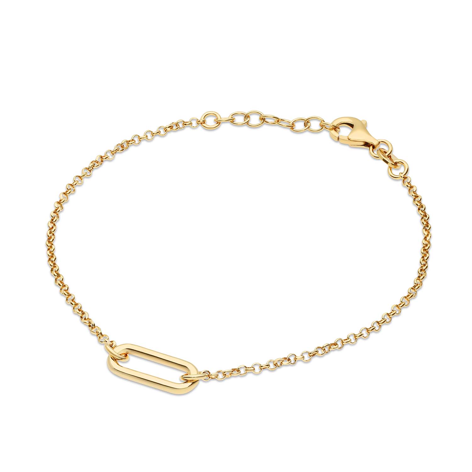 Zilveren armband verguld.