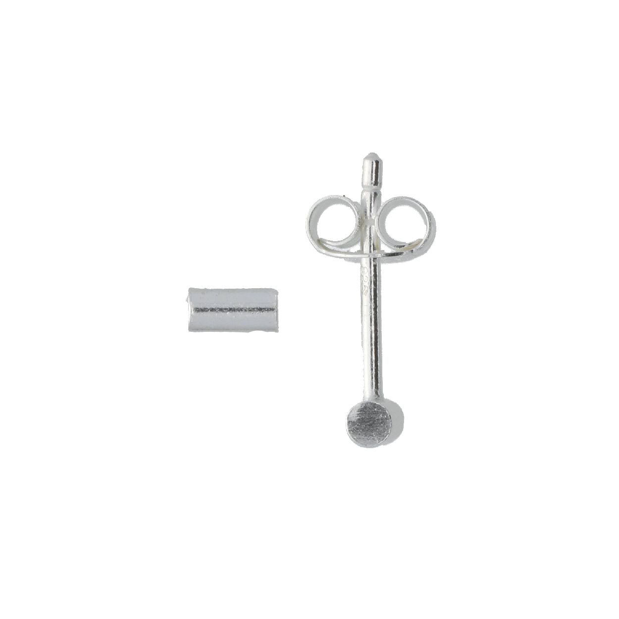 Huiscollectie zilveren oorknoppen buisjes rond 106013600